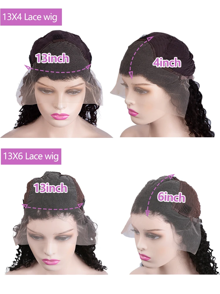 บราซิล 250% 13x6 ลูกไม้ด้านหน้าวิกผมผู้หญิง 40 นิ้ว Curly หลวม Wave 13x7 HD ลูกไม้ด้านหน้าวิกผมมนุษย์หลวม Deep Wave วิกผม