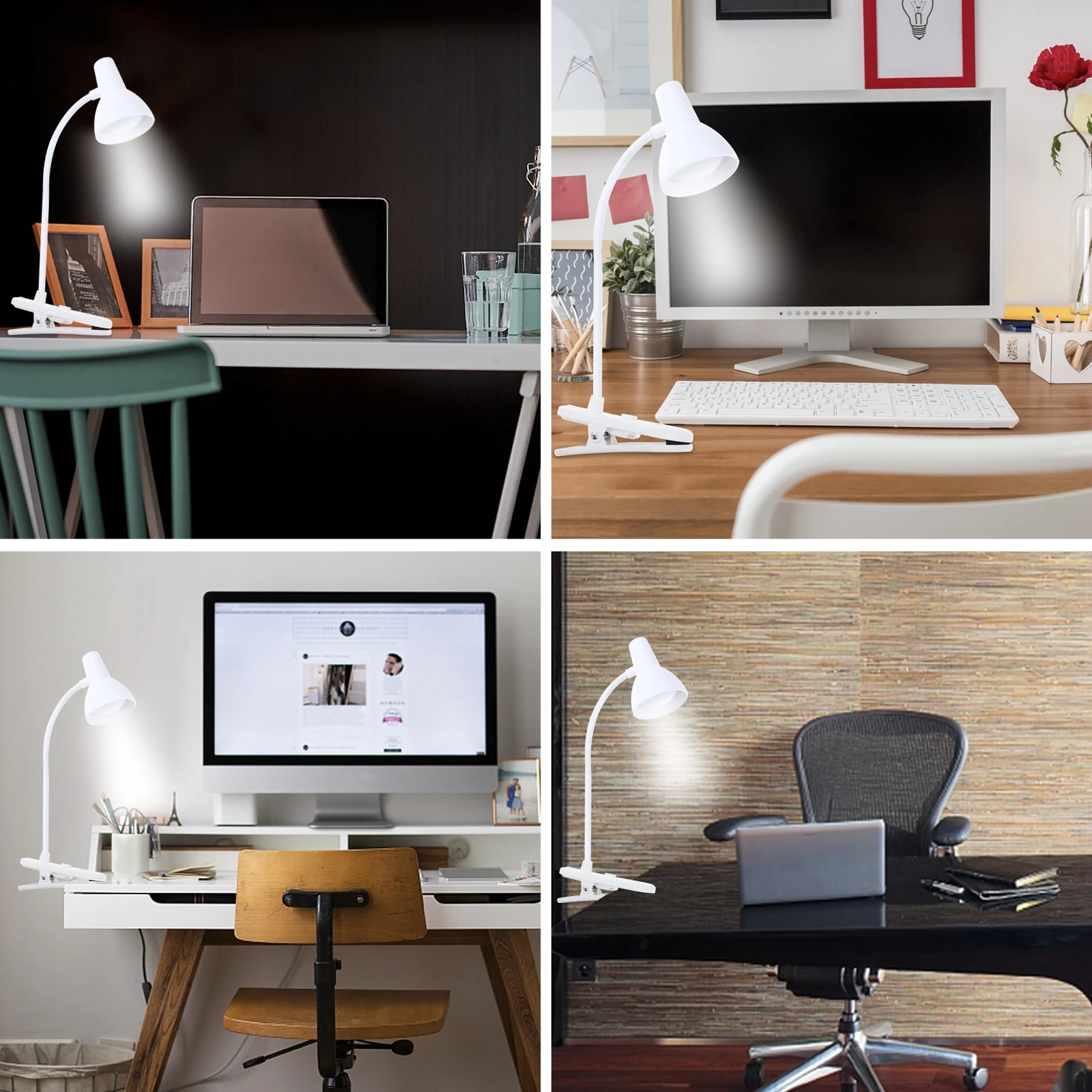 

1Pcs Durable USB Clip Lamp Night Reading Clamp Light LED Desk Light Dorm Student Study Lamp Night Lighting Supply