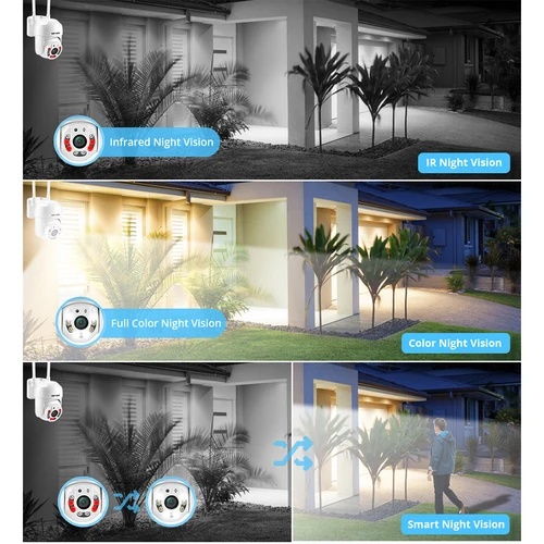 Imagen 2 del producto Cámara IP PTZ de 4MP con WIFI, vigilancia CCTV de 1080P, protección de seguridad, Wi Fi para exteriores, Zoom Digital 4X, cámara de calle CamHipro CamHi Camara