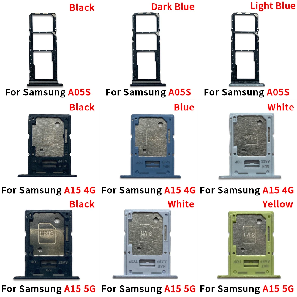 10Pcs/Lot Phone SIM Chip Tray Slot Holder For Samsung A05S A15 4G 5G Micro SD Card Tray With Pin