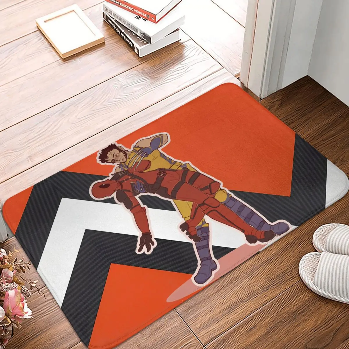 Deadpool & Wolverine Bedroom Mat Popular Marvel Movies Doormat Flannel Carpet Outdoor Rug Home Decor