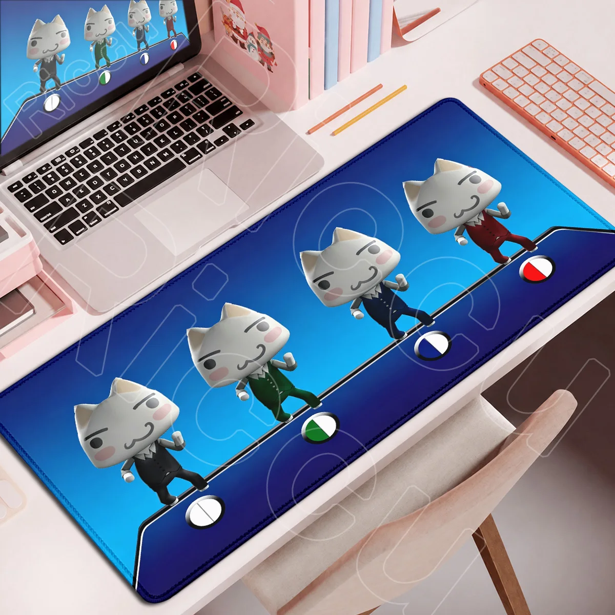 Toro Inoue Niedliche Katze HD-Druck Mauspad Großes Gummi-Notebook-Schreibtischpad E-Sport Gamer Erweitertes Mauspad 900x400mm Computer-Teppich – Detail 17