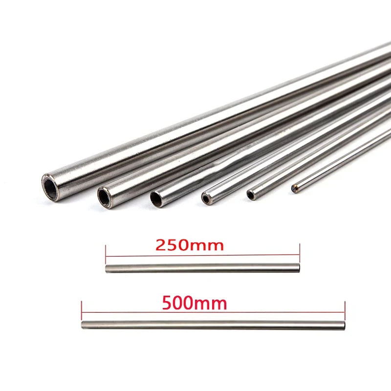 1pcs 304 stainless steel round capillary 250mm 500mm long 304 Seamless Stainlessy Steel Capillary Tube OD 0.3-12mm ID 0.1-11mm