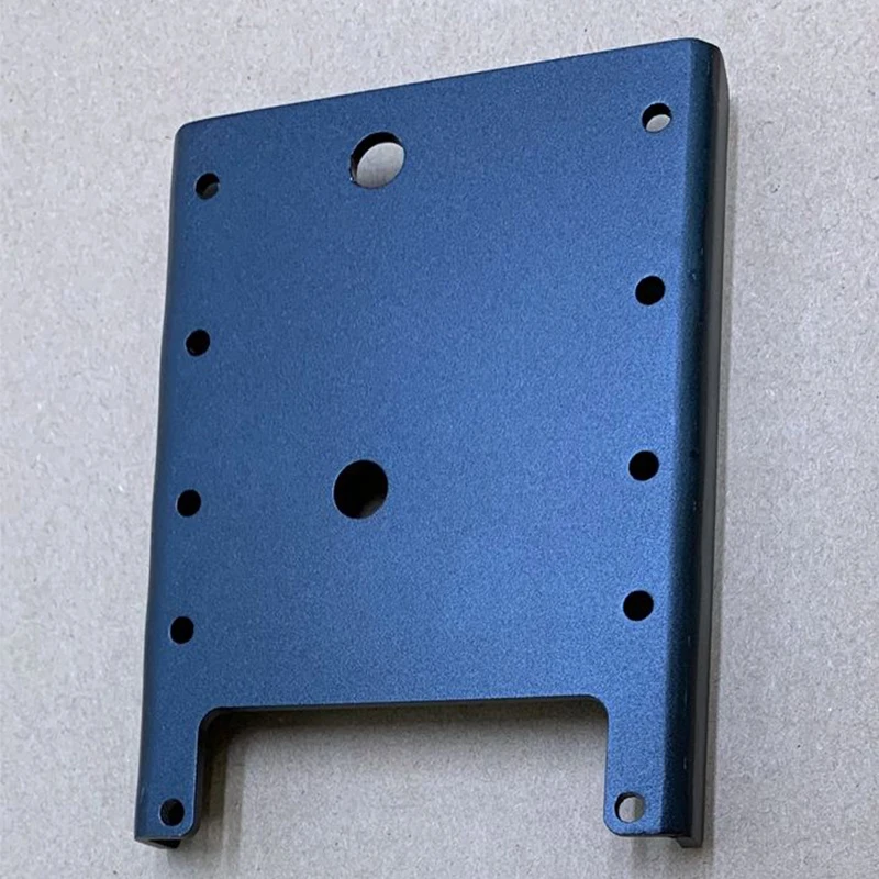 Custom CNC Machined Aluminum Mount Plate Sandblasted Matte Blue Anodizing Aluminum Equipment Bracket