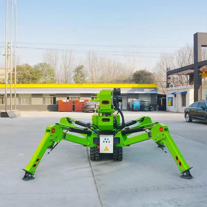 Mini Portable Spider Crane 1.2 Ton Hydraulic Lift Stabilizer Legs Telescopic Boom Warehouse Indoor Lifting Operations
