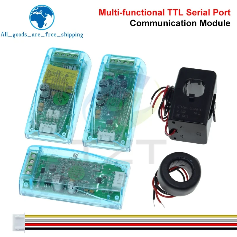 

AC Digital Multifunction Meter Watt Power Volt Amp TTL Current Test Module PZEM-004T With Coil 0-100A 80-260V AC For Arduino