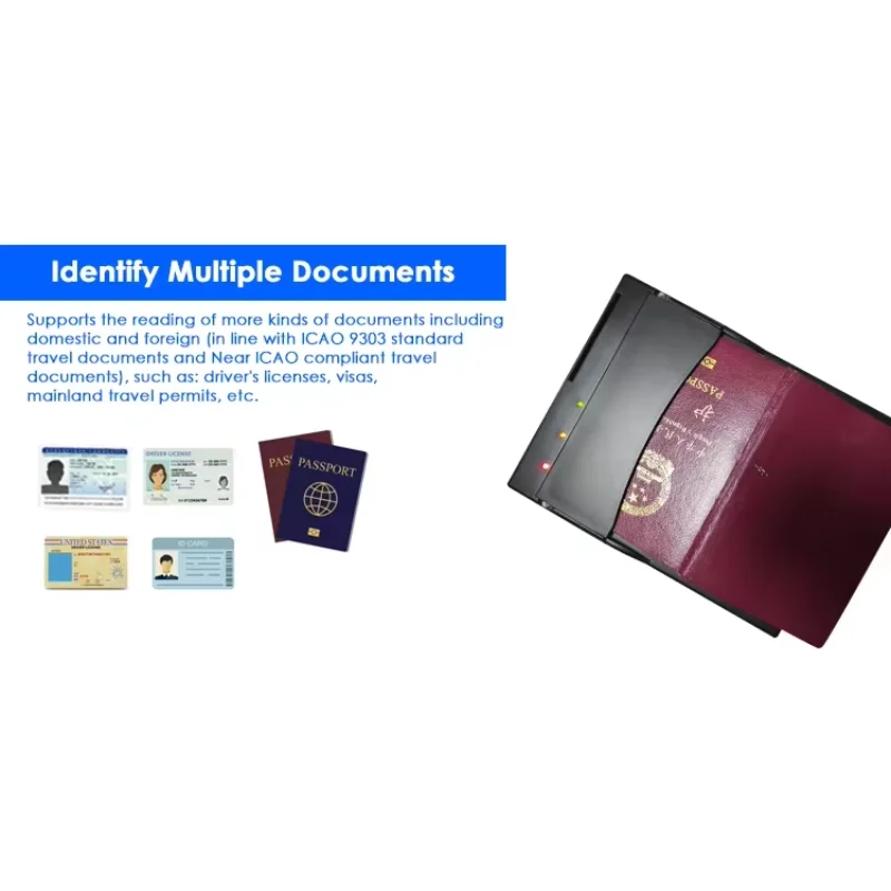 Código do cartão de identificação Passaporte Scanner Mesa de mesa Android Window MRZ OCR Reader PPR100 Plus