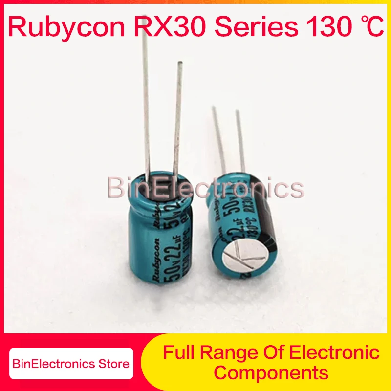 10Pcs Rubycon RX30 Series 130℃ DEC Degree Electrolytic Capacitor 16V 25V 35V 50V 63V 100V 400V 10UF 47UF 220UF 330UF 470UF 680UF