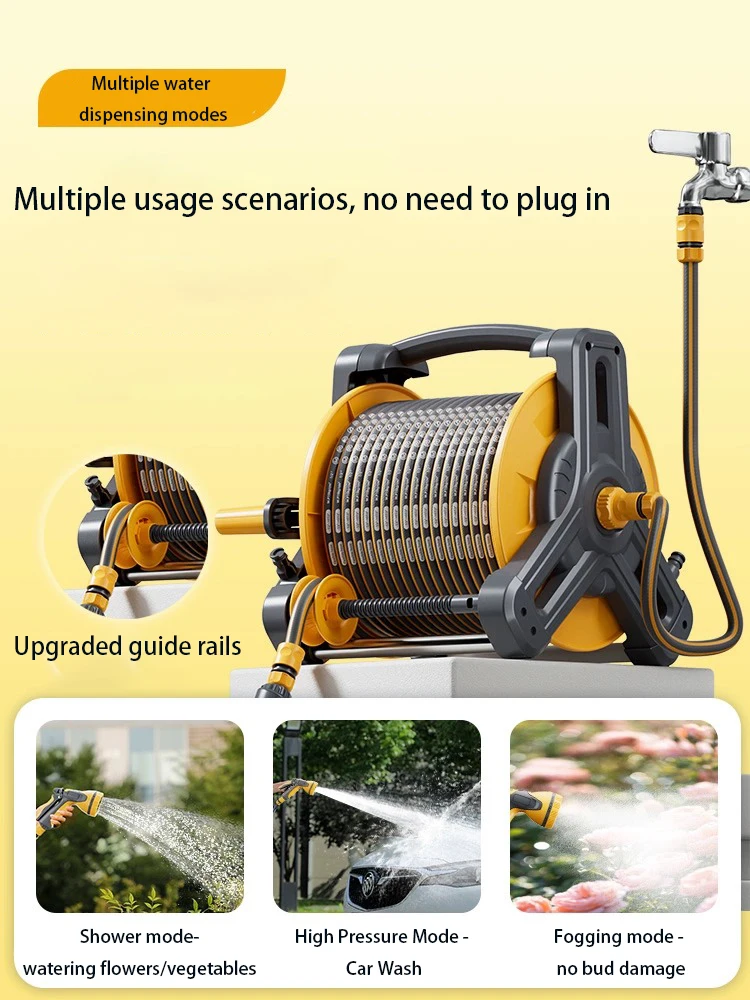 Retractable Garden Water Hose Reel  Auto Rewind Water Bracket Wall Mount Tool  garden water pipe