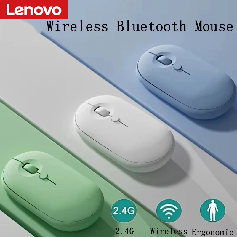 

Lenovo Wireless Bluetooth Mouse Portable Magic Silent Ergonomic Mice For Laptop Tablet Notebook Mobile Phone Office Gaming Mouse