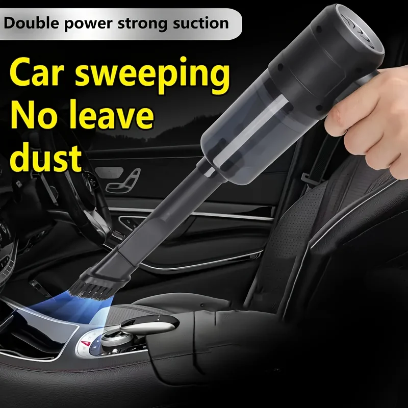 Portable Car Vacuum Cleaner, Three-in-one Suction and Blower, Type-C Rechargeable, Wireless Use, Handheld High-power Appliance