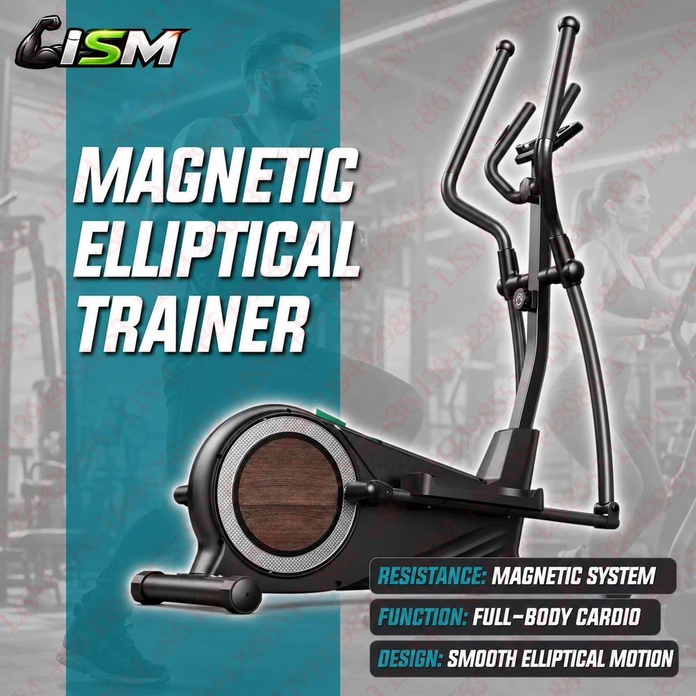 

Magnetic Elliptical Trainer 15.5-19IN Stride 16 Resistance Levels Home Gym Cardio Cross Trainer Fitness Exercise Machine Compact