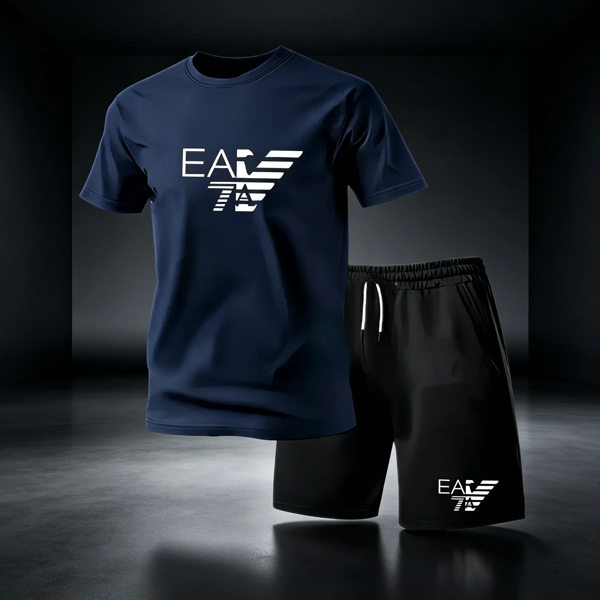 2026 Summer Fashion Men's casual Tracksuit T-shirt Shorts Set Leisure Short