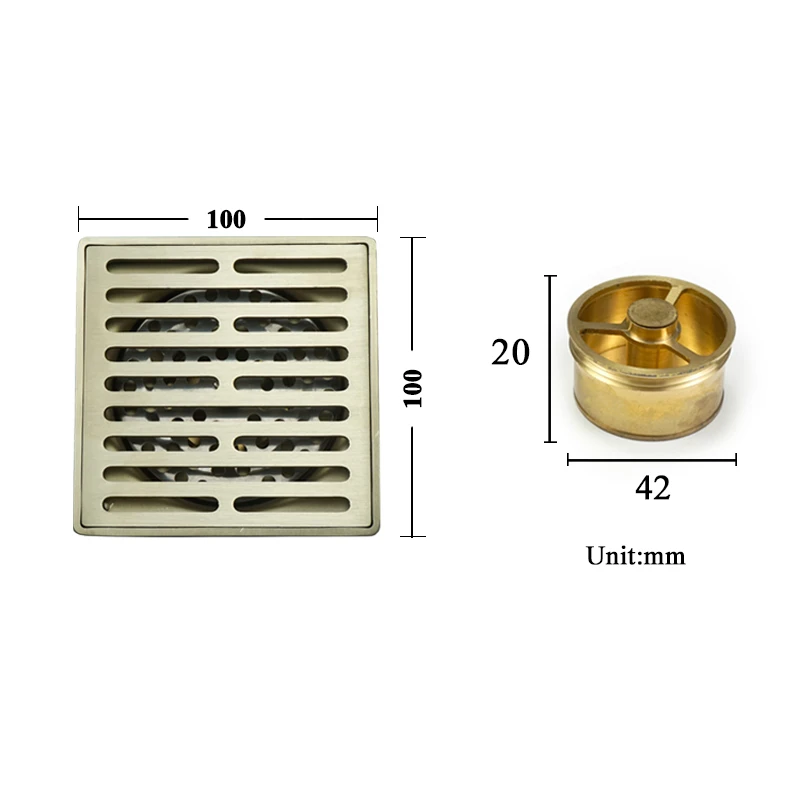 Imagem -06 - Piso Dreno de Água Cobrir Esconder Preto Fosco Escovado Ouro Banheiro Cozinha Jardim Varanda Piso Dreno Resíduos Aço Inoxidável 10cm