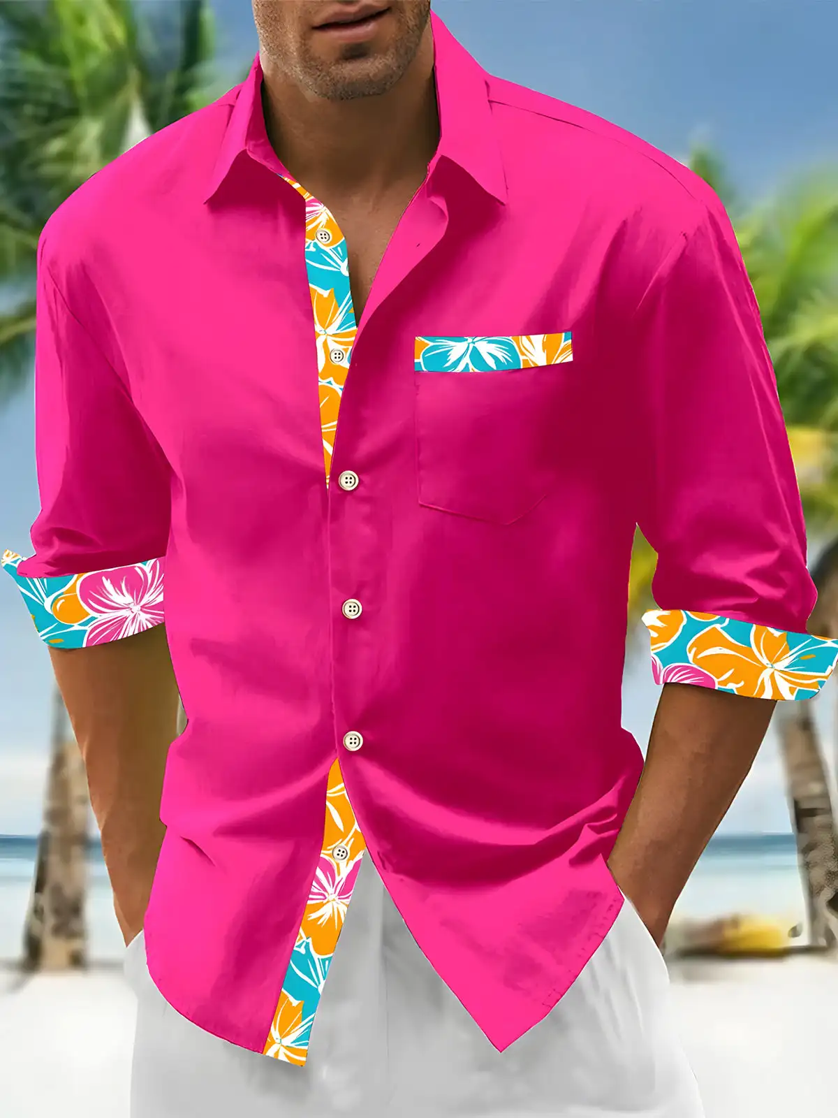 Men's shirts, button down shirts, casual shirts, spring and summer, printed long sleeves, daily, fashionable, comfortable