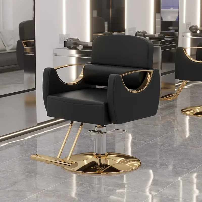The same haircut chair in the barber shop, stainless steel armrest perm chair