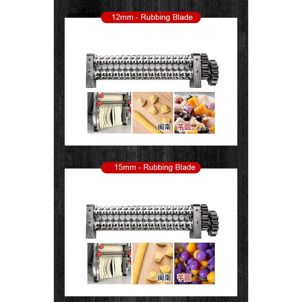 750W Professional 240mm Electric Dough Sheeter Pasta Noodle Making Roller Machine Stainless Steel Cutter for Dumplings