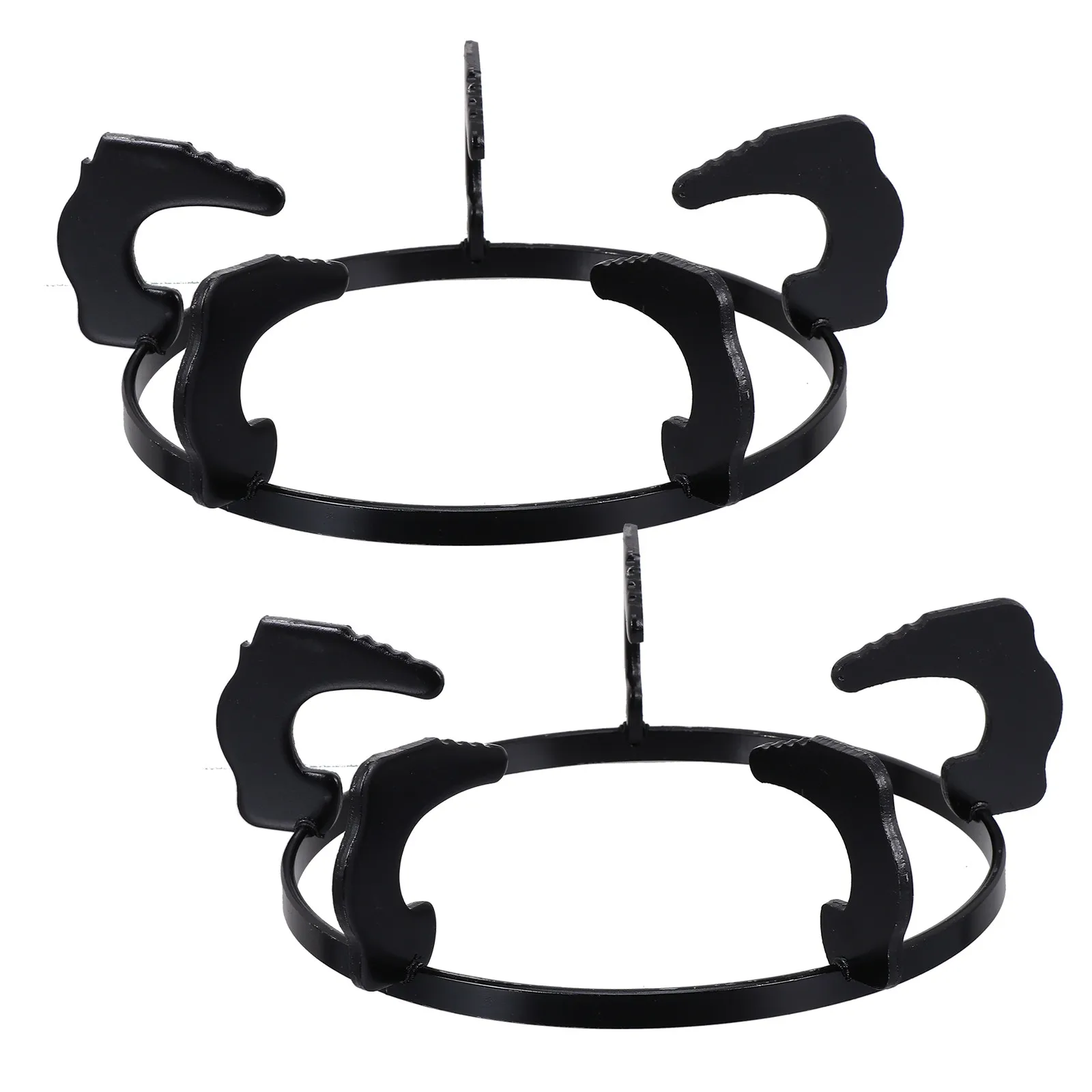 

2Pcs 20.2cm Heavy Duty Cast Iron Stove Rack Stable Beveled Design Gas Stove Brackets for Wok Non-Slip Kitchen