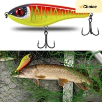 TSUYOKI Musky Jerkbaits Slow Sinking Slider Lures 90mm/105mm Loud Sound Crankbaits Westin Lure Jerkbait Fishing for Pike Walleye