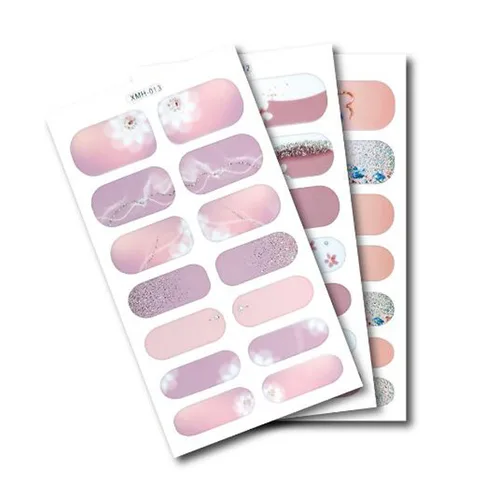 Pegatina autoadhesiva de uñas impermeable, cubierta completa de flores, envolturas de uñas, belleza DIY, acabado, calcomanía de Arte de uñas de dedo falso, verano más nuevo