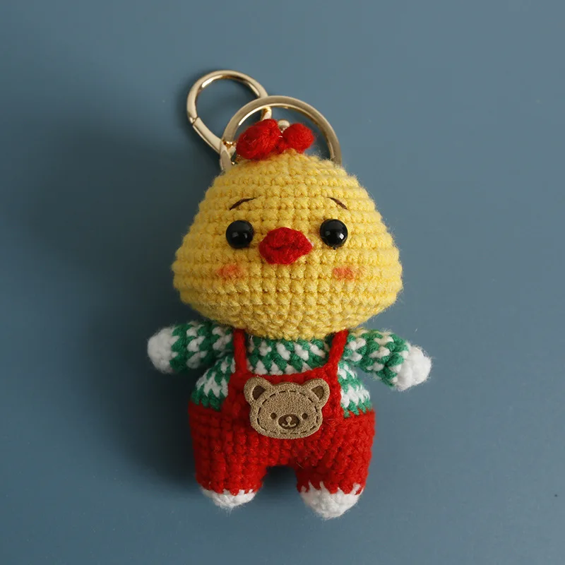 Gehäkelter Tier-Schlüsselanhänger, niedlicher handgewebter Anhänger, kreativer Mini-Stricktier-Schlüsselanhänger, Geschenk für Freunde – Detail 4