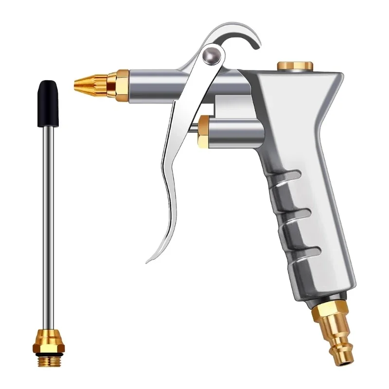 Pistolas ar Industrial Bocal Fluxo ar Ajustável Extensão Aço Compressor ar Pneumático Acessório Limpeza