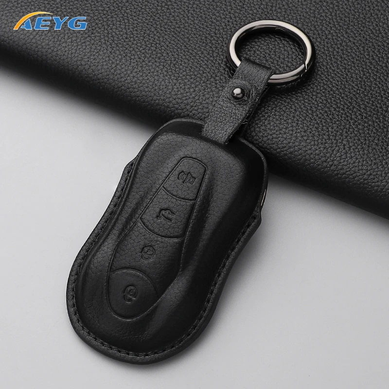 Geely Car leather Key Case Cover Shell Fob For Geely Atlas Pro Boyue Tugella Azkarra FY11 Emgrand GS X6 SUV EC7 Accessories