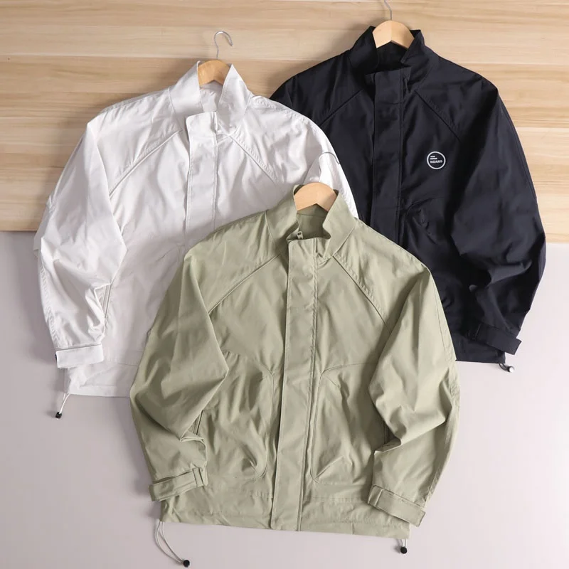 

Outdoor Casual Sle Men's Jaet Stand Collar Loose Workwear Windbreaker Spring Autumn Faion Urban Youth Stand Fit