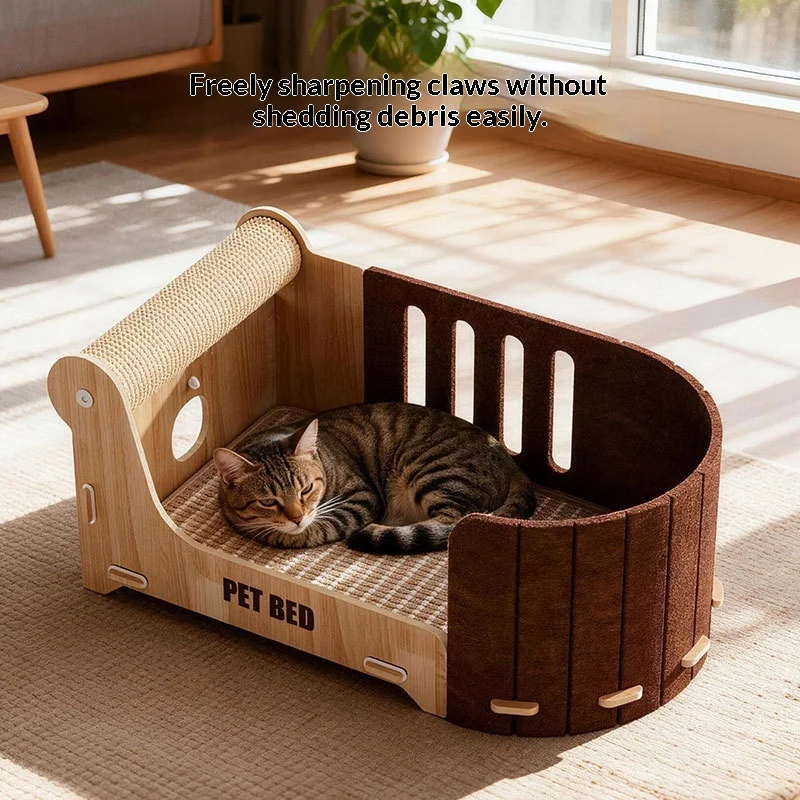 Rascador vertical de sisal para gatos con almohadilla, juguete - imagen 4