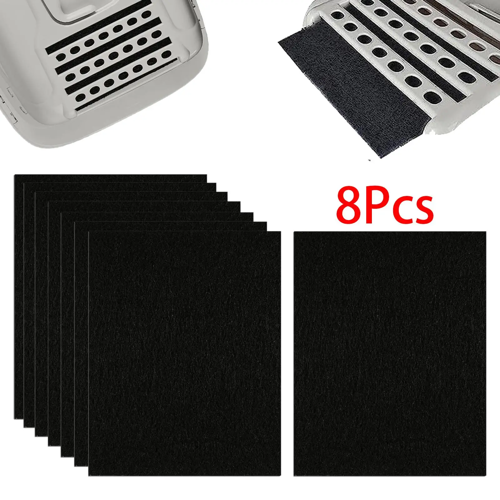 8x Kitchen Compost Bin Pail Filters Replace Refills Odor Absorbing Filters