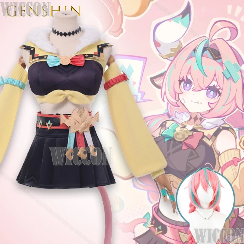 

Genshin Impact Varesa Cosplay Clothes Game Outfit Carnival Woman Party Girl Dress Roleplay Outfit Tail Ears Prop Halloween Party