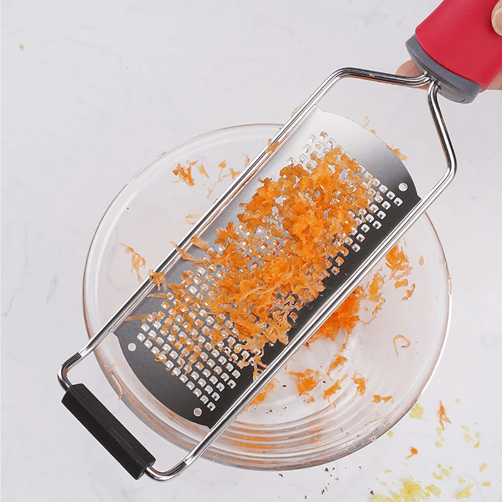 304 Stainless Steel Cheese Shaver Manual Lemon Garlic Grater with Long Handle Vegetable Slicer Kitchen Tool Mill Cheese Grater