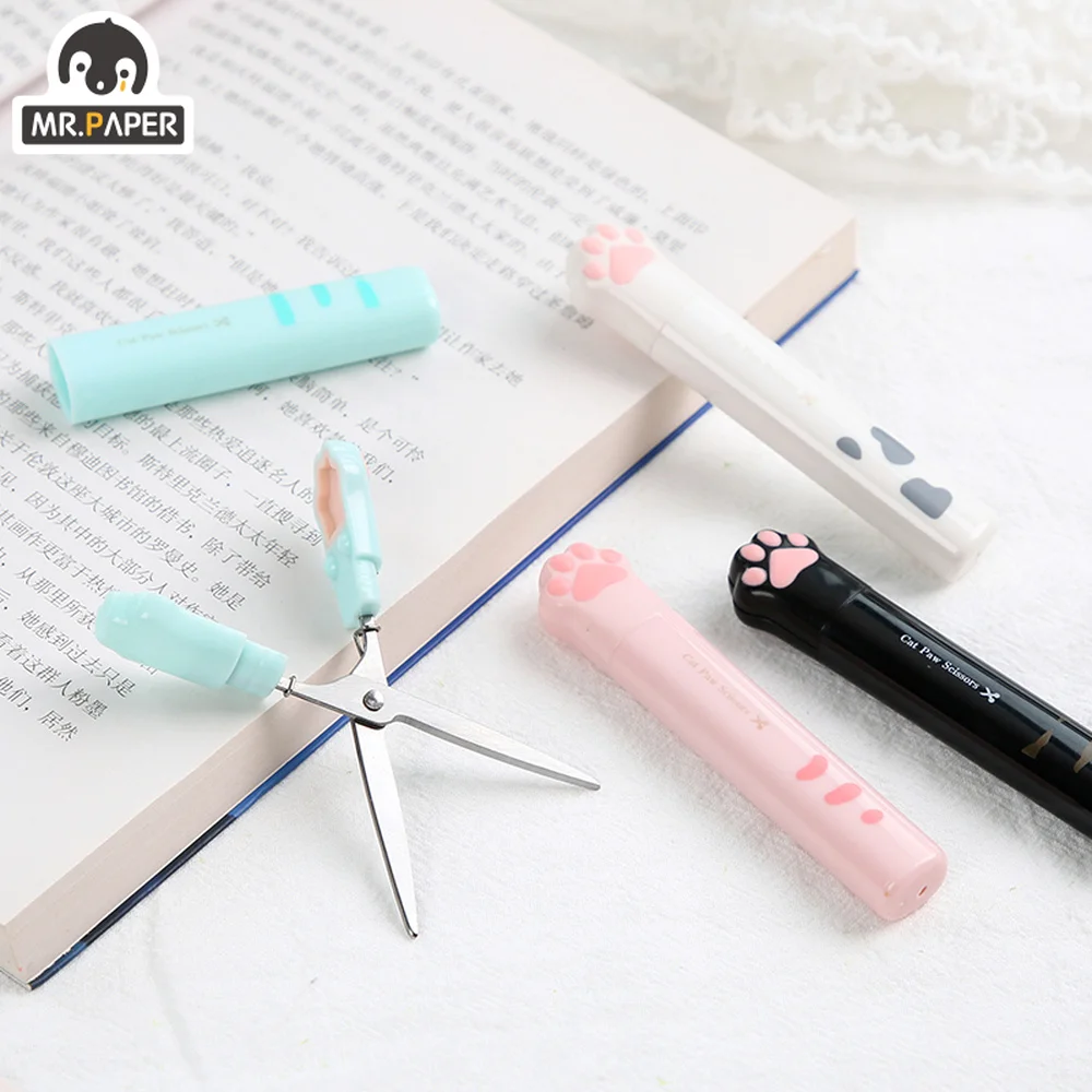 4 Styles Stainless Steel Cat Paw Scissors, Creative Cute Portable Paper Cutting Tool, Student Journaling Supplies Craft Tool
