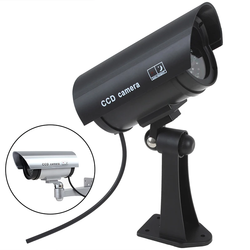Bullet Shaped Waterproof Security CCTV Surveillance Camera For Home Outdoor Indoor Fake Dummy Camera With Flashing Red LED