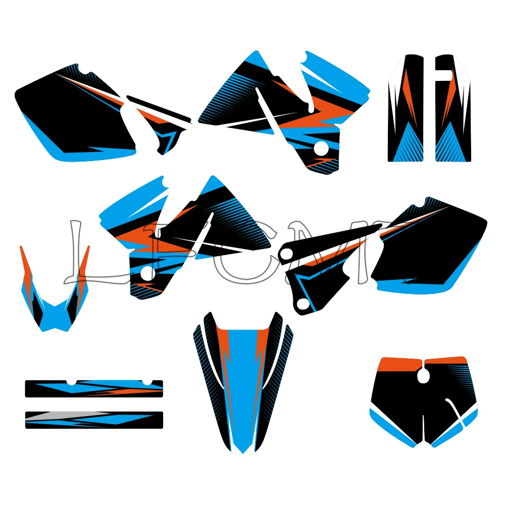 Fit for SX SXF 125 200 250 380 400 520 1998 1999 2000 Motorcycle Graphics Background Decals Sticker Kits Number Name Custom