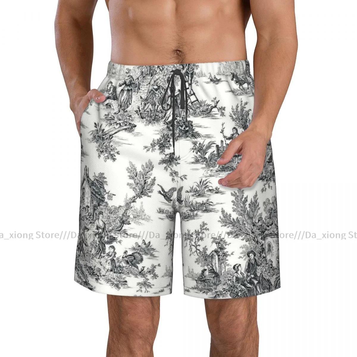 Ashford House Toile Quick Dry Swimming Shorts For Men Swimwear Swimsuit Trunk Bathing Beach Wear