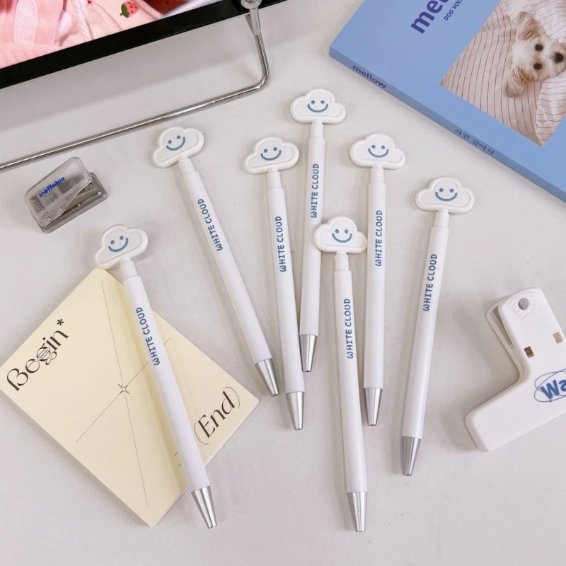 Bolígrafo Gel en forma nube, bolígrafos neutros secado rápido 0,5mm, bolígrafo retráctil, para