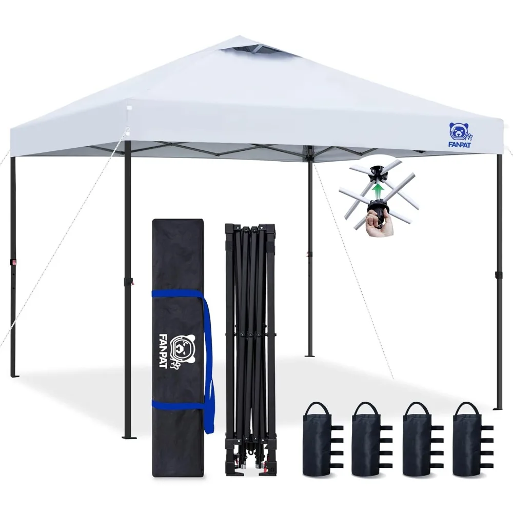 

10x10 Pop Up Canopy Tent,300D Silver-Coating Top,1-Person Setup Commercial Heavy Duty Canopy Tent Instant Portable, Customized