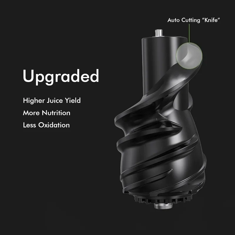 SiFENE Cold Press Juicer Machines, Big Mouth 83mm Opening Whole Slow Masticating Juicer, High Yield, Non-BPA (Gray)