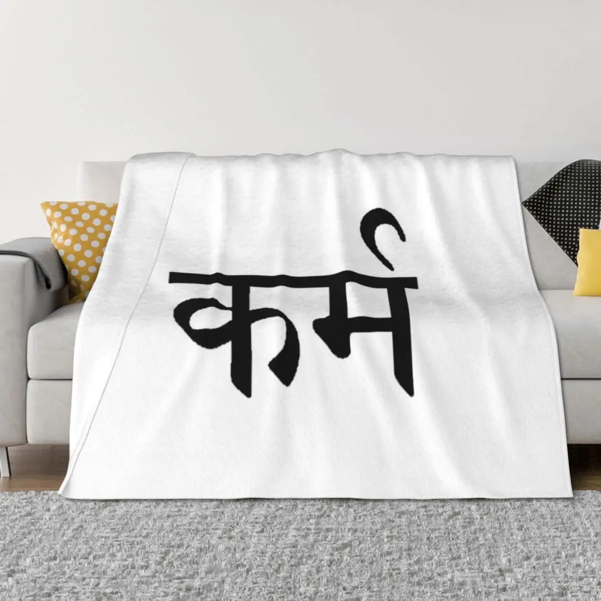 

Karma in Sanskrit Throw Blanket Luxury Summer Beddings Fashion Sofas anime Blankets