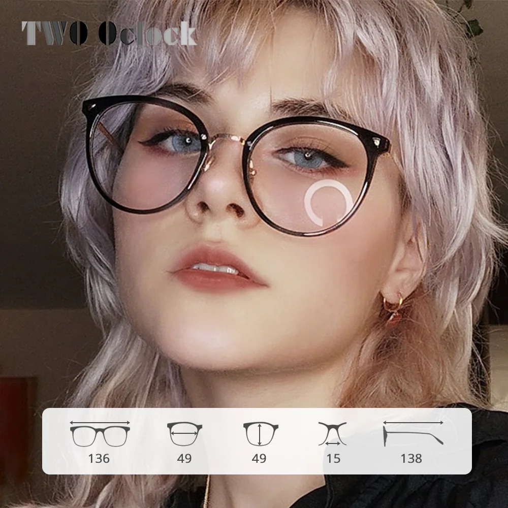 Retro Big Round Eyeglasses Frames Women Anti Blue Light Glasses Clear Lenses Oversize Leopard Spectacle No Grade Optical Frame