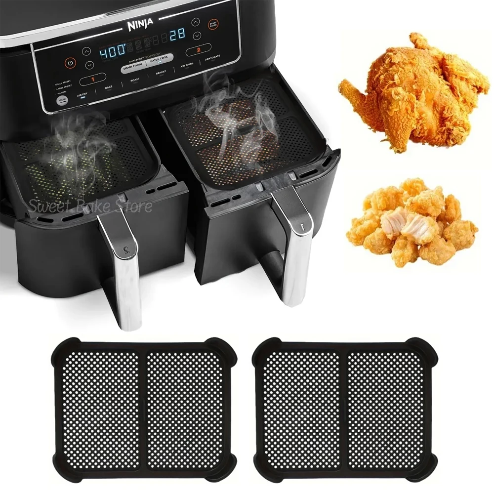 2 ชิ้น/เซ็ต Air Fryer Splash Guards,ซิลิโคน Splatter Shield, สําหรับ Ninja Air Fryer ใช้งานร่วมกับ AF400EU / AF451EU / DZ401 Series