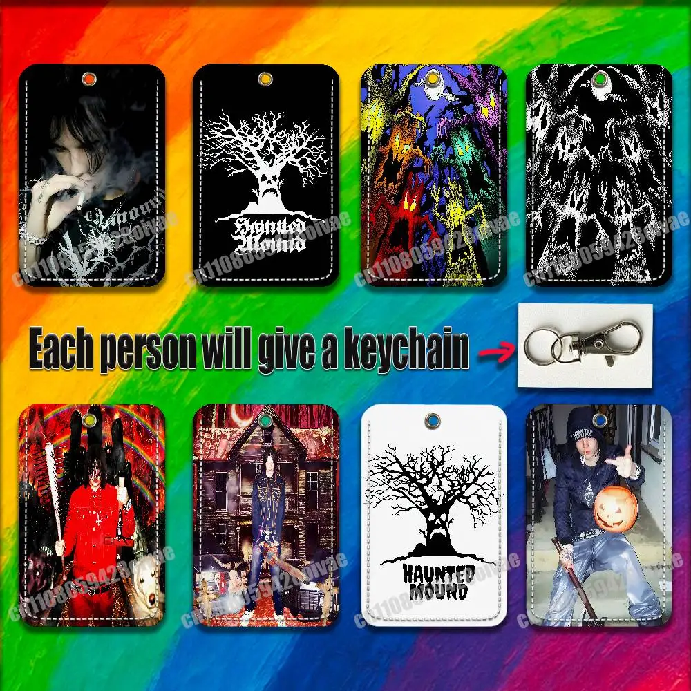 

S-Sematary Butcher House Haunted Mound For ID Clips Credit Bank Bag Bus Meal Card Holder Cover Pocket Decoration Keychain