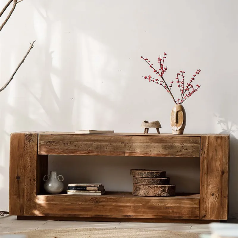 

Solid wood, entrance cabinet, bed and breakfast, living room, ancient style, pine, decoration