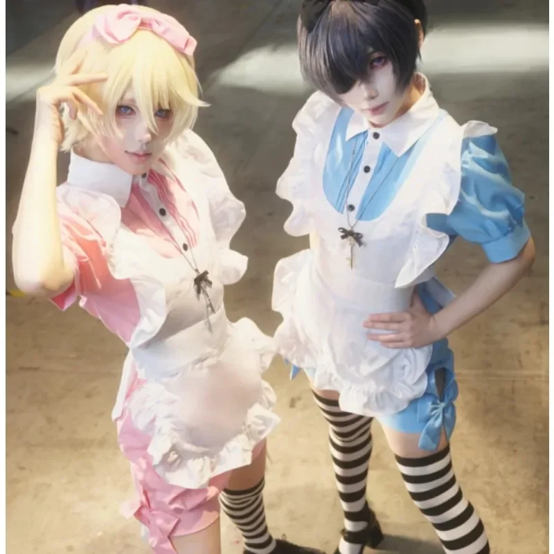 Blue Lolita Outfit for Women Halloween Ciel Phantomhive Cosplay Costume Black Butler Alice in Wonderland Maid Dress Full Set