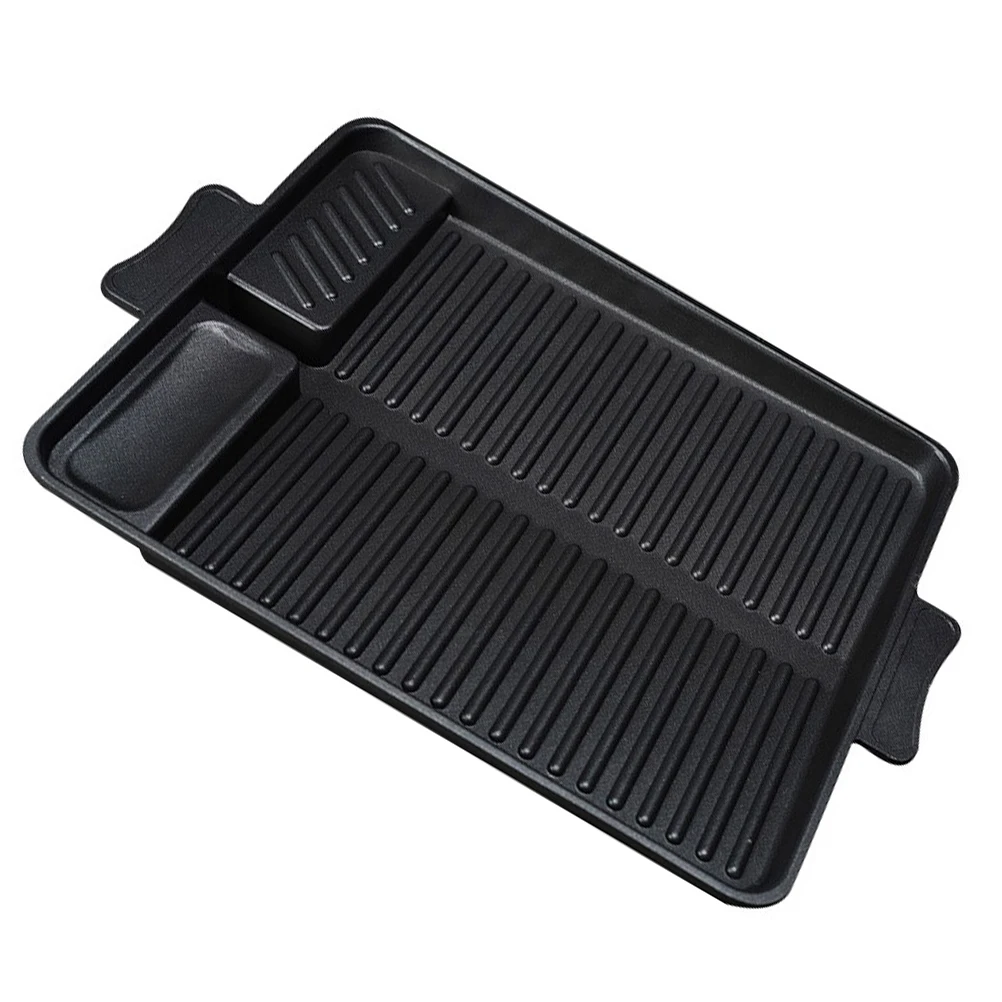 

Rectangular Baking Dish Aluminum Alloy Durable BBQ Plate Grill Tool Easy Clean Stain Resistant Perfect Gift Kitchen Barbecue Use