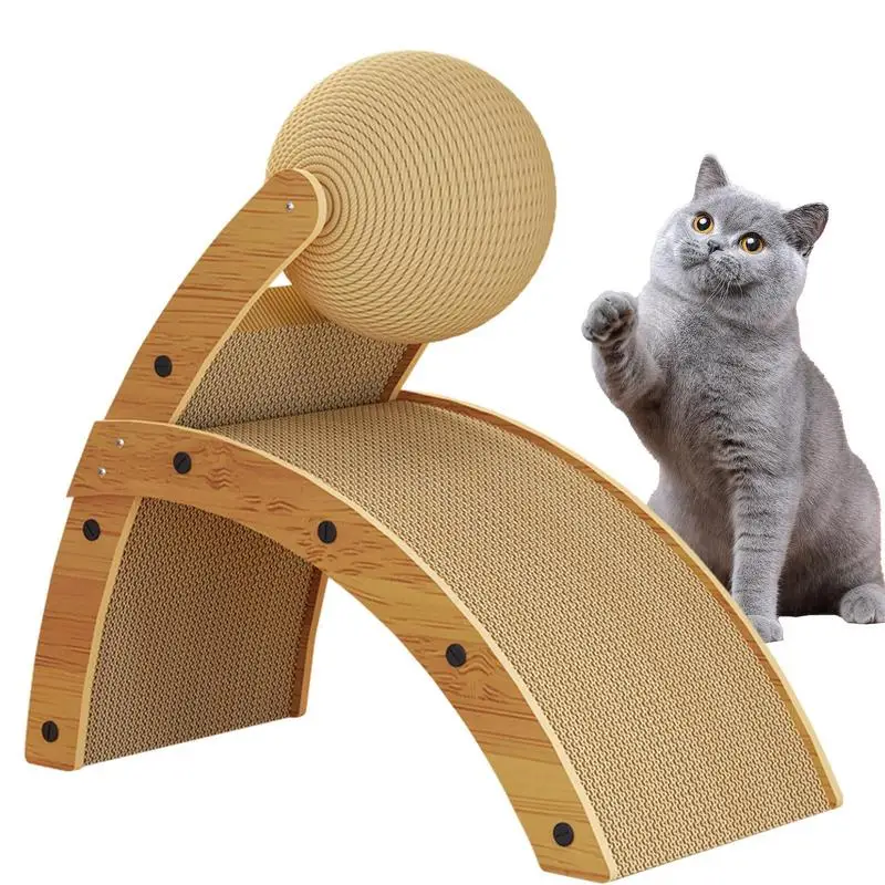 

cat Scratching Pads Wooden Cat Scratch Board Interactive Grinding Paws Toys Protective Furniture Indoor Pet Training Supplies