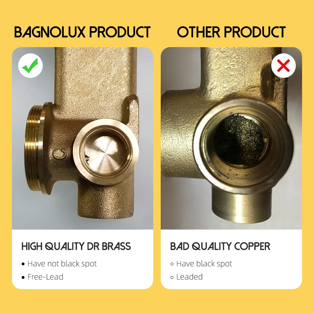Bagnolux Wire Drawing Gold Concealed Basin Bathroom Faucet Brass Round Hole Water Outlet  Bathroom Hotel Decoration Faucet view 5