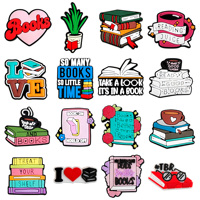 16pcs Read books Shoe Charms Designer for Shoe Accessories Dreations for Classic Clog Kids X-mas Gift Hot Sale