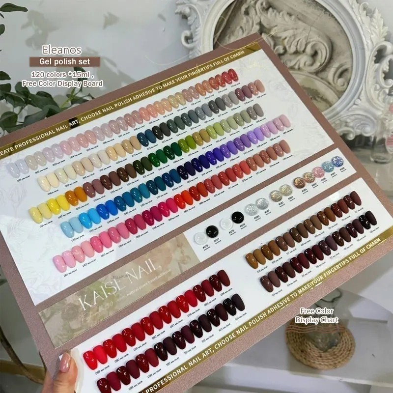 

Eleanos 120 Colors Gel Nail Polish Set With Color Card Easy Soak Off 15ml TPO Free UV LED Gel Polish Nail Kit Nail Salon